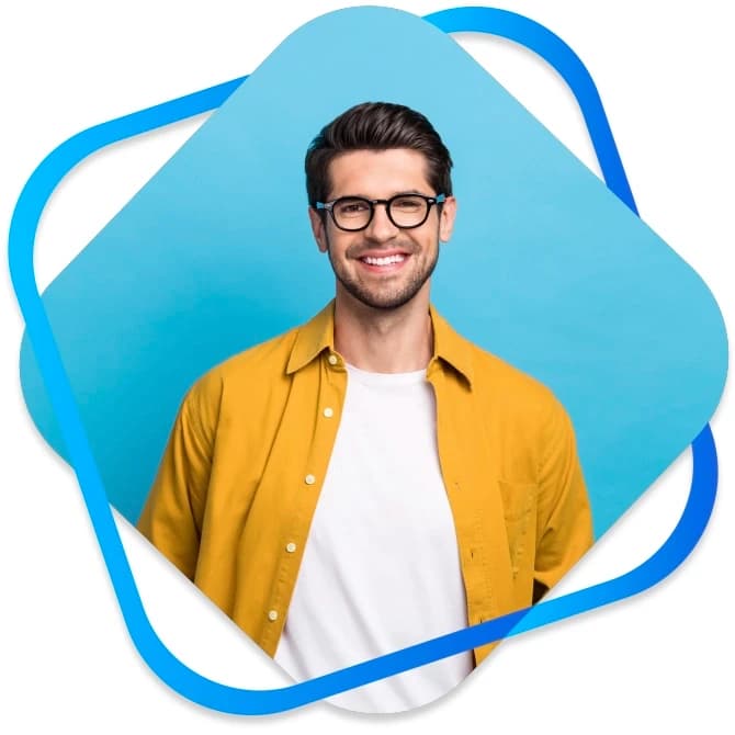 Square image glasses